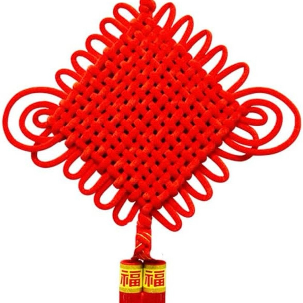 43Inch Red Flannel Chinese Knot Tassel
